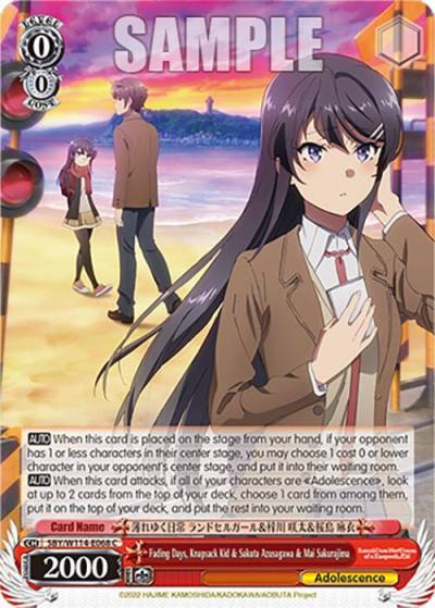 Fading Days Knapsack Kid and Sakuta Azusagawa and Mai Sakurajima SBY/W114-E068 C Rascal Does Not Dream Series Card