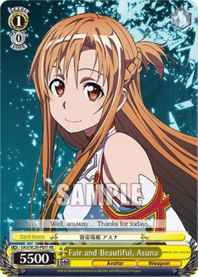 Fair and Beautiful Asuna SAO/SC20-PE01 RE Sword Art Online Chronicle Set Card