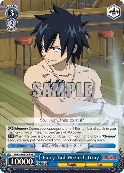 Fairy Tail Wizard Gray FT/EN-S02-068 RR Fairy Tail ver.E Card