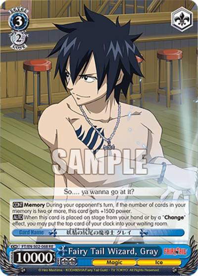 Fairy Tail Wizard Gray FT/EN-S02-068 RR RE Fairy Tail Chronicle Set Card