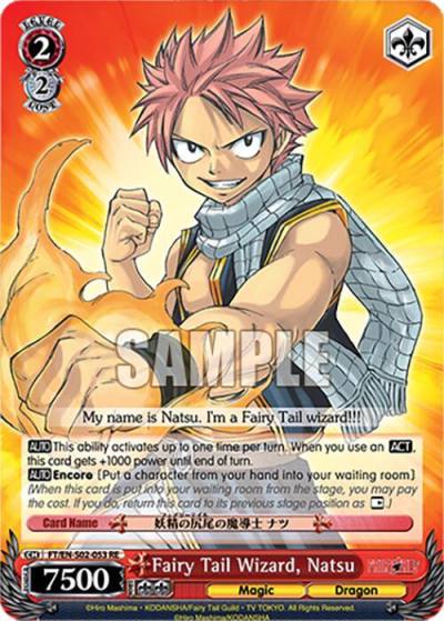 Fairy Tail Wizard Natsu FT/EN-S02-053 RR RE Fairy Tail Chronicle Set Card