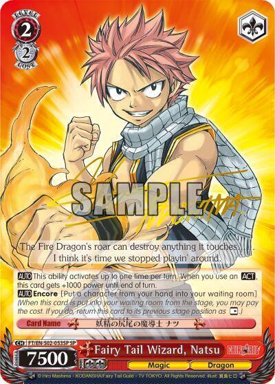 Fairy Tail Wizard Natsu SP FT/EN-S02-053SP SP Fairy Tail ver.E Card