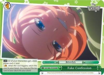 Fake Confession RRR 5HY/W83-TE72R RRR The Quintessential Quintuplets Card