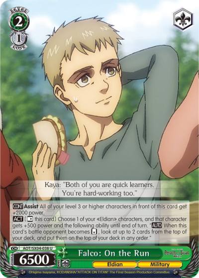 Falco On the Run AOT/SX04-038 U Attack On Titan: Final Season Card