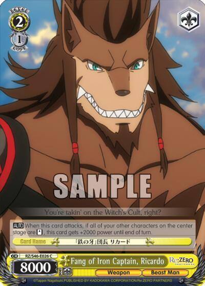 Fang of Iron Captain Ricardo RZ/S46-E026 C Re:ZERO Card
