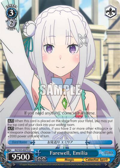Farewell Emilia RZ/S55-E079 U Re:ZERO Vol.2 Card