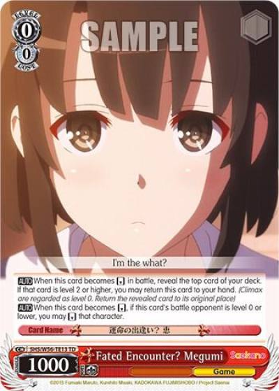Fated Encounter Megumi SHS/W56-TE13 TD Saekano: How to Raise a Boring Girlfriend Card