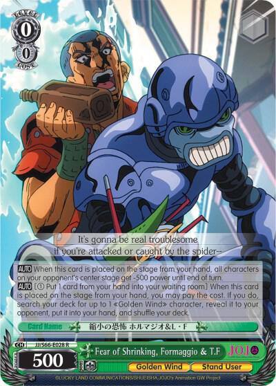 Fear of Shrinking Formaggio and TF JJ/S66-E028 R JoJo's Bizarre Adventure: Golden Wind Card
