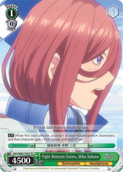 Fight Between Sisters Miku Nakano 5HY/W83-TE39 TD The Quintessential Quintuplets Card
