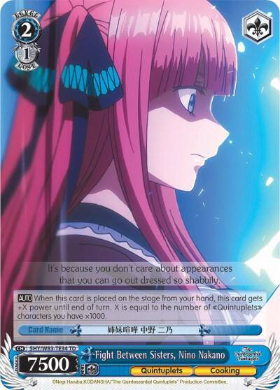 Fight Between Sisters Nino Nakano 5HY/W83-TE34 TD The Quintessential Quintuplets Card