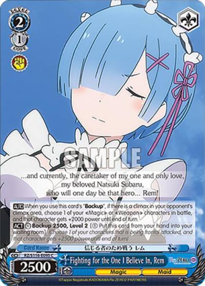 Fighting for the One I Believe In Rem RZ/S116-E095 Re:ZERO -Starting Life in Another World- Vol.3 Card