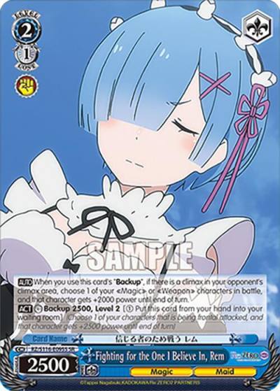 Fighting for the One I Believe In Rem SR RZ/S116-E095S Re:ZERO -Starting Life in Another World- Vol.3 Card