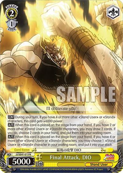 Final Attack DIO JJ/SE41-E13 N JoJo's Bizarre Adventure: Stardust Crusaders Premium Booster Card