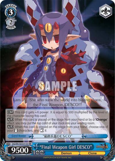 Final Weapon Girl DESCO DG/EN-S03-E133 RR Disgaea Card