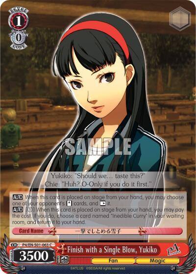 Finish with a Single Blow Yukiko P4/EN-S01-063 C Persona 4 ver.E Card