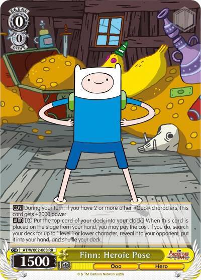 Finn Heroic Pose AT/WX02-003 RR Adventure Time Card