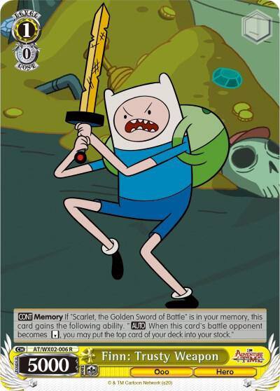 Finn Trusty Weapon AT/WX02-006 R Adventure Time Card