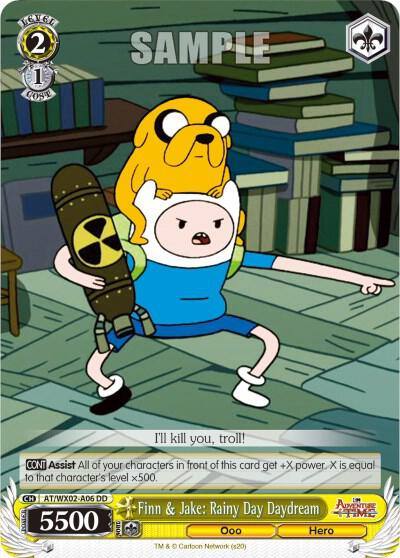 Finn and Jake Rainy Day Daydream AT/WX02-A06 Adventure Time Card