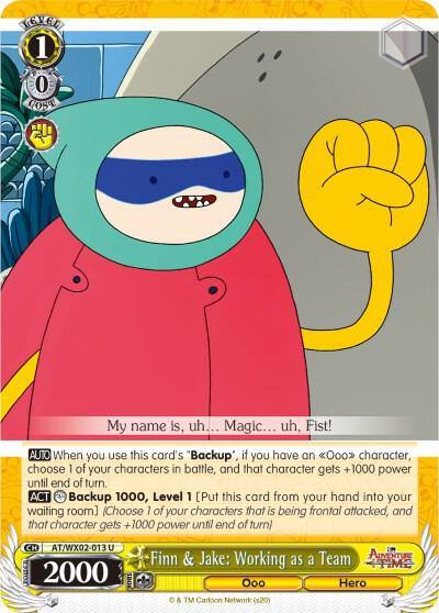 Finn and Jake Working as a Team AT/WX02-013 U Adventure Time Card