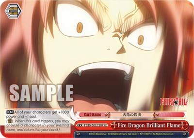 Fire Dragon Brilliant Flame RRR FT/EN-S02-T20R RRR RE Fairy Tail Chronicle Set Card