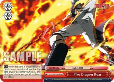 Fire Dragon Roar RRR FT/EN-S02-T19R RRR RE Fairy Tail Chronicle Set Card