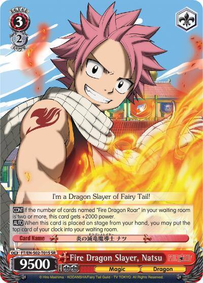 Fire Dragon Slayer Natsu SR FT/EN-S02-T01S SR Fairy Tail ver.E Card