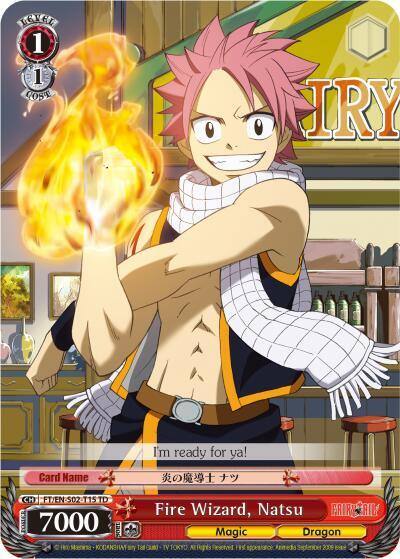 Fire Wizard Natsu FT/EN-S02-T15 TD Fairy Tail ver.E Card