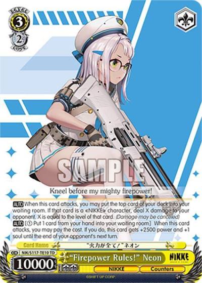Firepower Rules Neon NIK/S117-TE10 TD GODDESS OF VICTORY: NIKKE Card