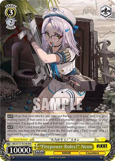 Firepower Rules Neon RRR NIK/S117-TE10R RRR GODDESS OF VICTORY: NIKKE Card
