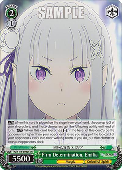Firm Determination Emilia SR RZ/S116-E042S Re:ZERO -Starting Life in Another World- Vol.3 Card