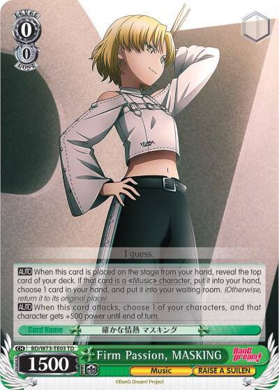 Firm Passion MASKING BD/W73-TE03 TD BanG Dream! Vol.2 Card