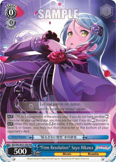Firm Resolution Sayo Hikawa BD/EN-W03-090 RR BanG Dream! Girls Band Party! MULTI LIVE Card