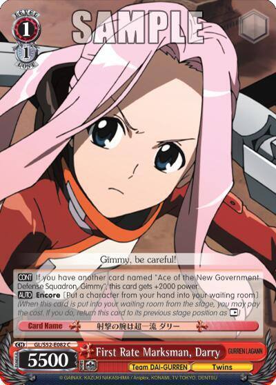 First Rate Marksman Darry GL/S52-E082 Gurren Lagann Card