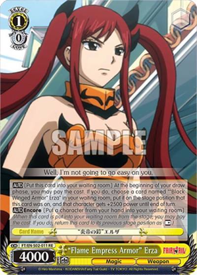 Flame Empress Armor Erza FT/EN-S02-011 U RE Fairy Tail Chronicle Set Card