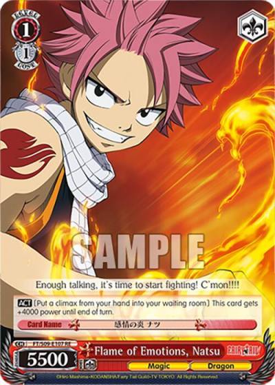 Flame of Emotions Natsu FT/S09-E107 PR RE Fairy Tail Chronicle Set Card