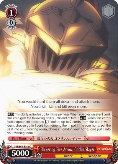 Flickering Fire Arrow Goblin Slayer GBS/S63-E048 C Goblin Slayer Card