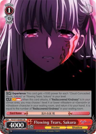 Flowing Tears Sakura SR FS/S77-E048S SR Fate/stay night [Heaven’s Feel] Vol.2 Card