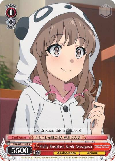 Fluffy Breakfast Kaede Azusagawa SBY/W64-E068 C Rascal Does Not Dream of Bunny Girl Senpai Card
