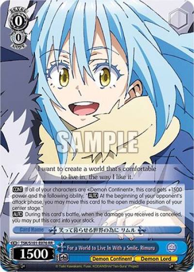 For a World to Live In With a Smile Rimuru TSK/S101-E076 RR That Time I Got Reincarnated as a Slime Vol.3 Card