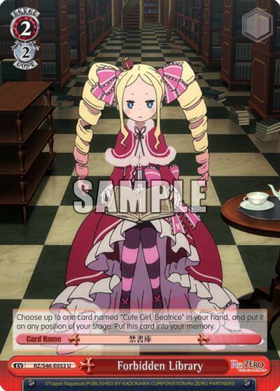 Forbidden Library RZ/S46-E053 U Re:ZERO Card