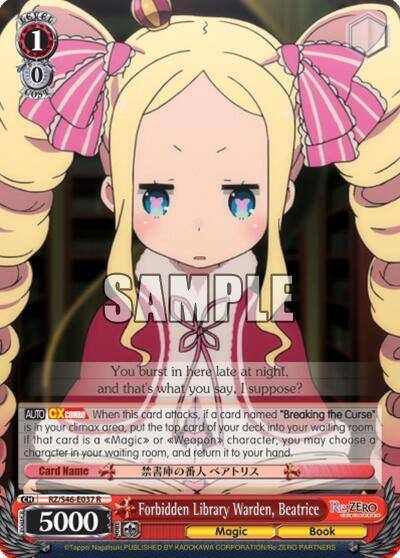 Forbidden Library Warden Beatrice RZ/S46-E037 R Re:ZERO Card