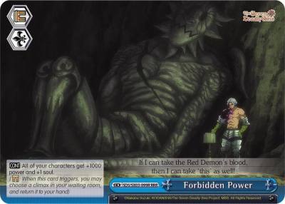 Forbidden Power RRR SDS/SX03-099R RRR The Seven Deadly Sins Card