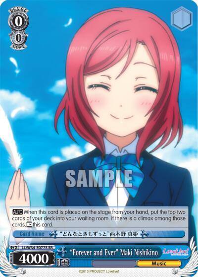 Forever and Ever Maki Nishikino SR LL/W34-E077S SR Love Live! Vol. 2 Card