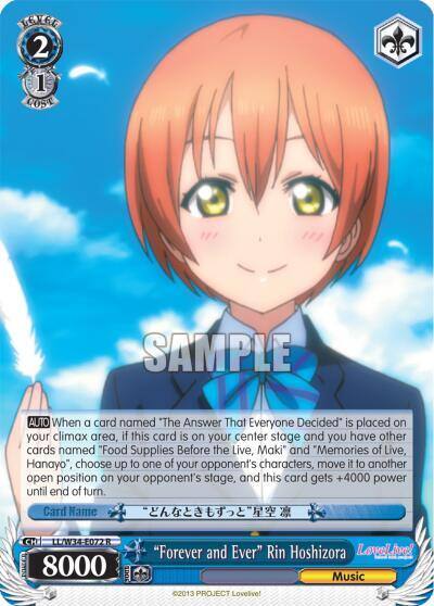 Forever and Ever Rin Hoshizora LL/W34-E072 R Love Live! Vol. 2 Card