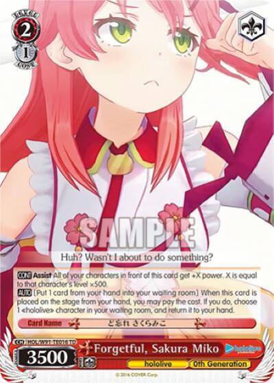 Forgetful Sakura Miko HOL/W91-TE016 TD hololive production Card