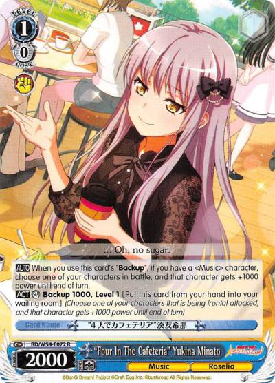 Four In The Cafeteria Yukina Minato BD/W54-E072 R BanG Dream! Girls Band Party! Card