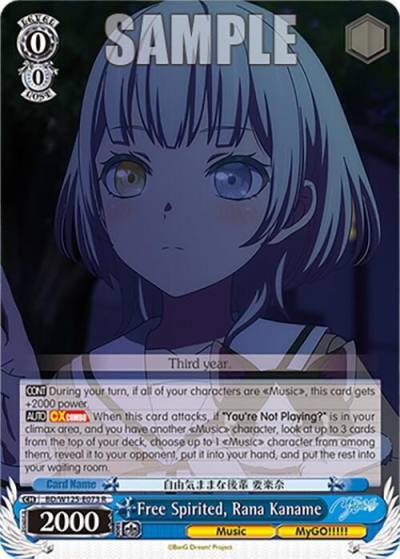 Free Spirited Rana Kaname BD/W125-E073 R MyGO!!!!! x Ave Mujica Card