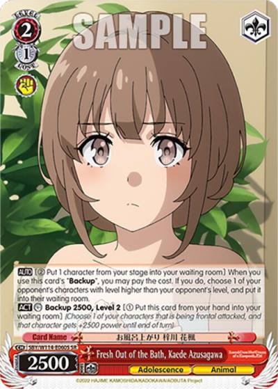 Fresh Out of the Bath Kaede Azusagawa SR SBY/W114-E060S SR Rascal Does Not Dream Series Card