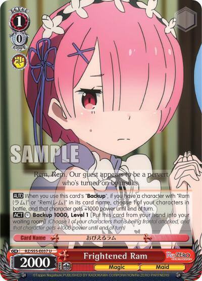 Frightened Ram RZ/S55-E037 U Re:ZERO Vol.2 Card