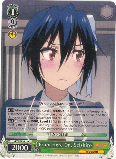 From Here On Seishiro NK/WE22-E17 NISEKOI Extra Booster Card